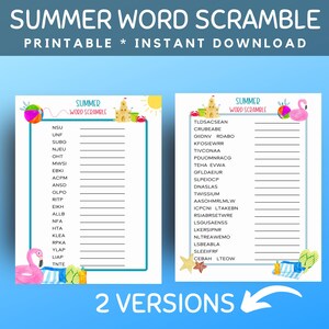 Sopa de letras de verano para niños, juego de palabras de verano imprimible, sopa de letras de verano imprimible, sopa de letras para jardín de infantes, sopa de letras