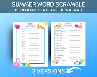 Sommer Wort Buchstaben-Buchstaben, druckbares Sommer-Wortspiel, druckbares Sommer-Wort-Buchstaben, Kindergarten-Wort-Buchstaben, Wort-Buchstaben