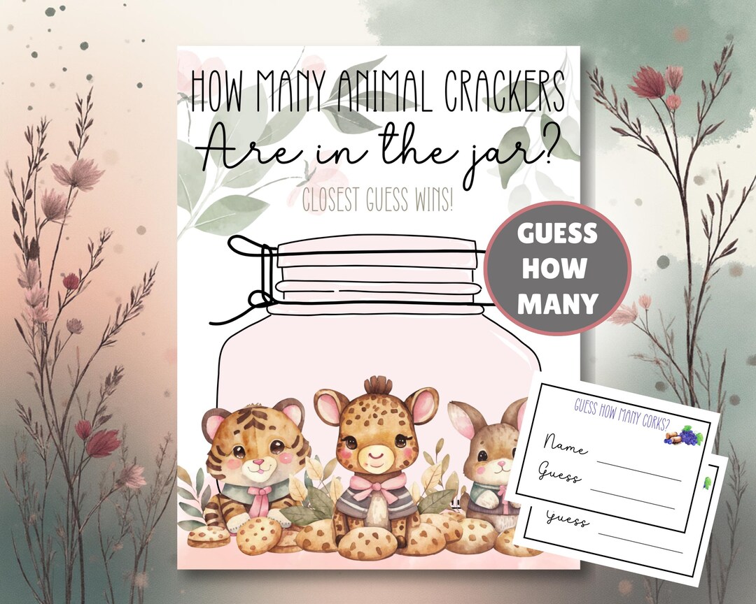 Guess How Many Animal Crackers Printable Signs and Guessing Cards ...