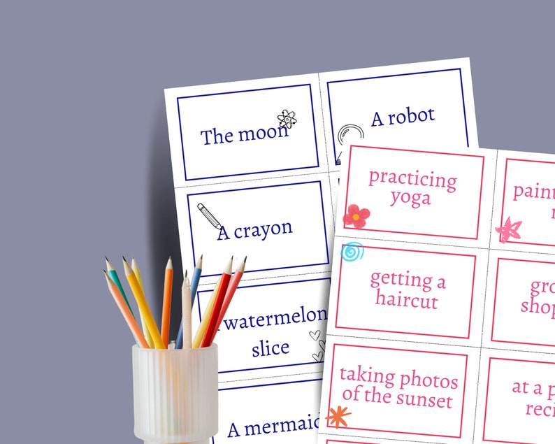 Drawing Prompts for Kids, Drawing Challenge Printable, Creative Drawing ...