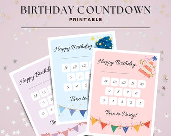 Birthday Countdown Calendar For Kids, Printable Birthday Calendar, Family Birthday Countdown Calendar, My Birthday Calendar, Birthday Fun