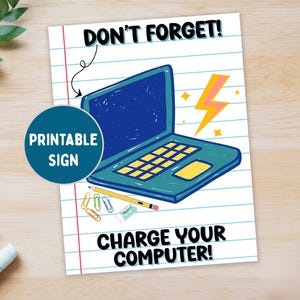 Bulletin Board Signs, Charge Your Chromebook Poster, Classroom Bulletin Board, Middle School Classroom Decor, Computer Charging Station Sign
