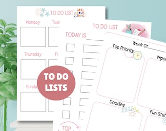 お子様の毎日のチェックリスト、学校プランナー、ToDoリスト（PDF）