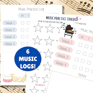 Musikövningsspårare, pianoövningslogg, övningsplanerare för bandinstrument