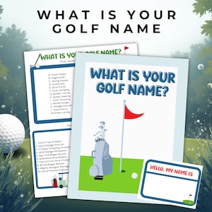 Golf Party Games, What Is Your Golf Name, Golf Birthday Party, Printable Name Generator