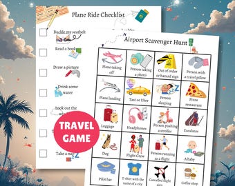 Airport Scavenger Hunt, Printable Travel Game For Kid, Kid's Travel Checklist