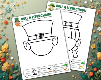 Roll A Leprechaun Dice Game, Printable St. Patrick's Day Game, March Activity For Kids, Classroom Game