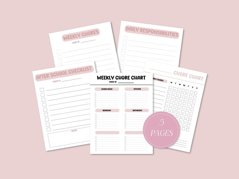 Kids Chore Chart, Before and After School, Minimalist Daily Task List ...