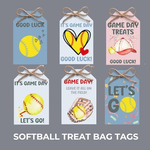 Tagi smakołyków do softballu, tagi na torby smakołyków do turnieju softballu, tagi na torby smakołyków do softballu, smakołyk na szczęście w grze softballowej, upominek na imprezę softballową