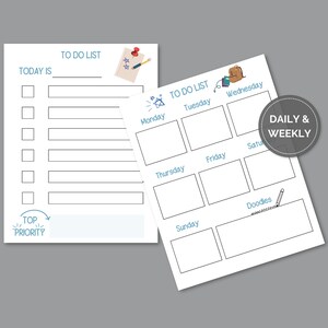 Daily Task Kids Printable, Daily Task Chart for Kids, Printable Daily ...
