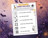 Halloween Candy Dice Game, Fall Halloween Party Spooky Season Activity, Classroom Halloween