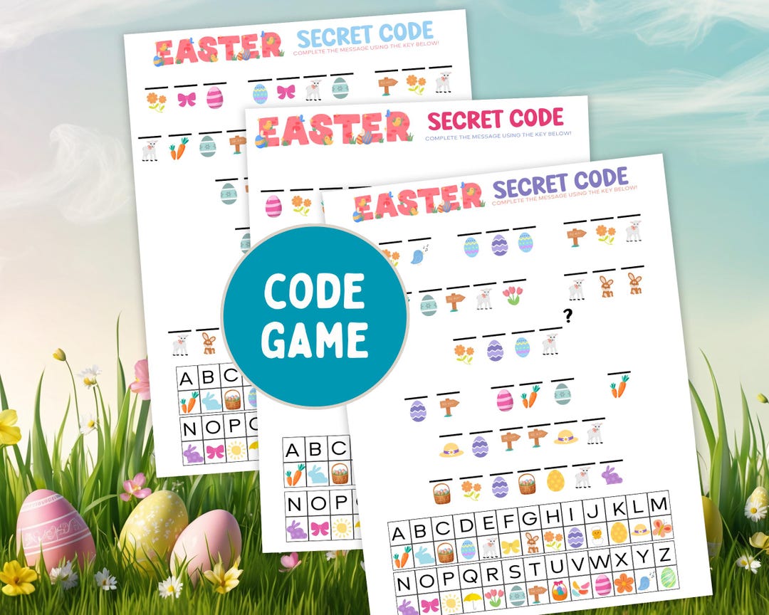 Easter Games Printable, Decoder Activity for Kids, Easter Jokes, Secret ...