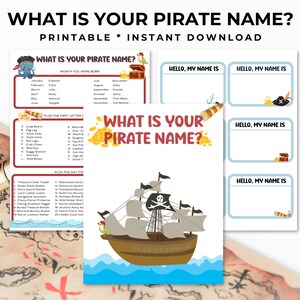 What Is Your Pirate Name, Talk Like A Pirate Day, Pirate Birthday Party, Pirate Party Decor, Pirate Party Printable, Pirate Party Sign