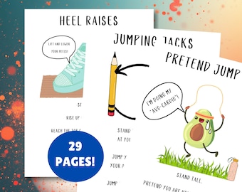 Physical Education Posters, PE Games, Movement Cards, Family Fitness, Printable Obstacle Course For Kids, Exercise Cards