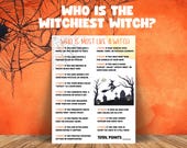 Witch Party Game, Who Is Most Like A Witch, Witchiest Witch Game, Witch Icebreaker Game, Book Club Icebreaker Game, Adult Halloween Game