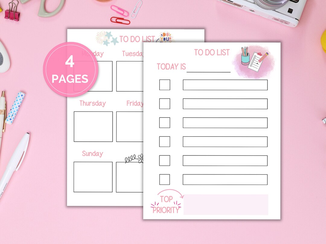 Daily to Do List for Kids, to Do List Printable, Daily Planner Pages ...