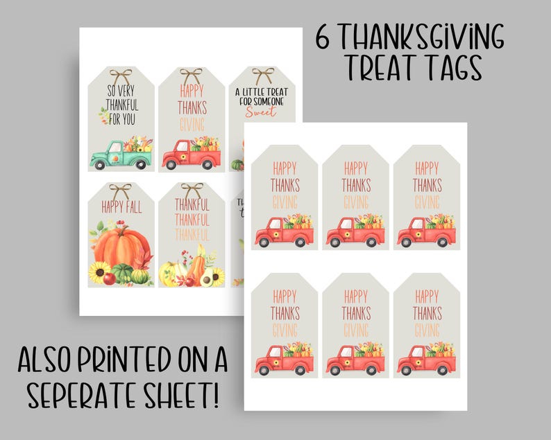Thanksgiving Gift Tags, Fall Appreciation, Thankful for You Tags ...