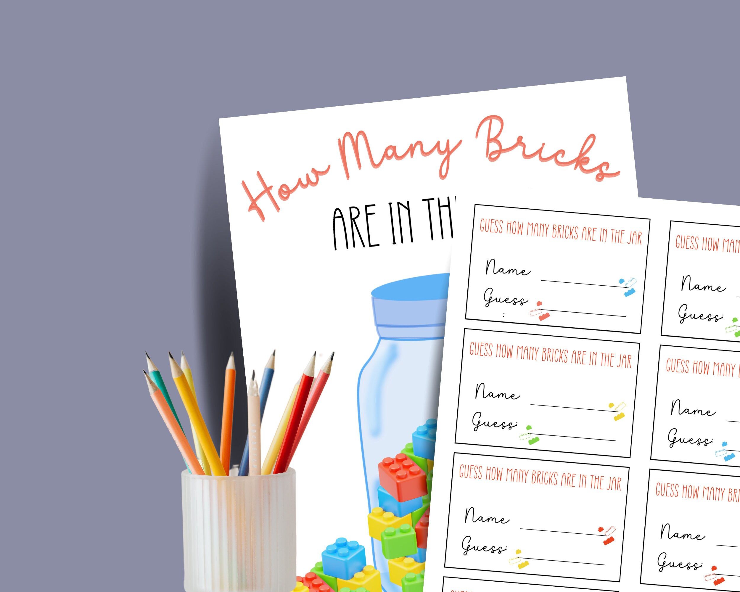 Guess How Many in the Jar, Birthday Party Game, Building Blocks ...