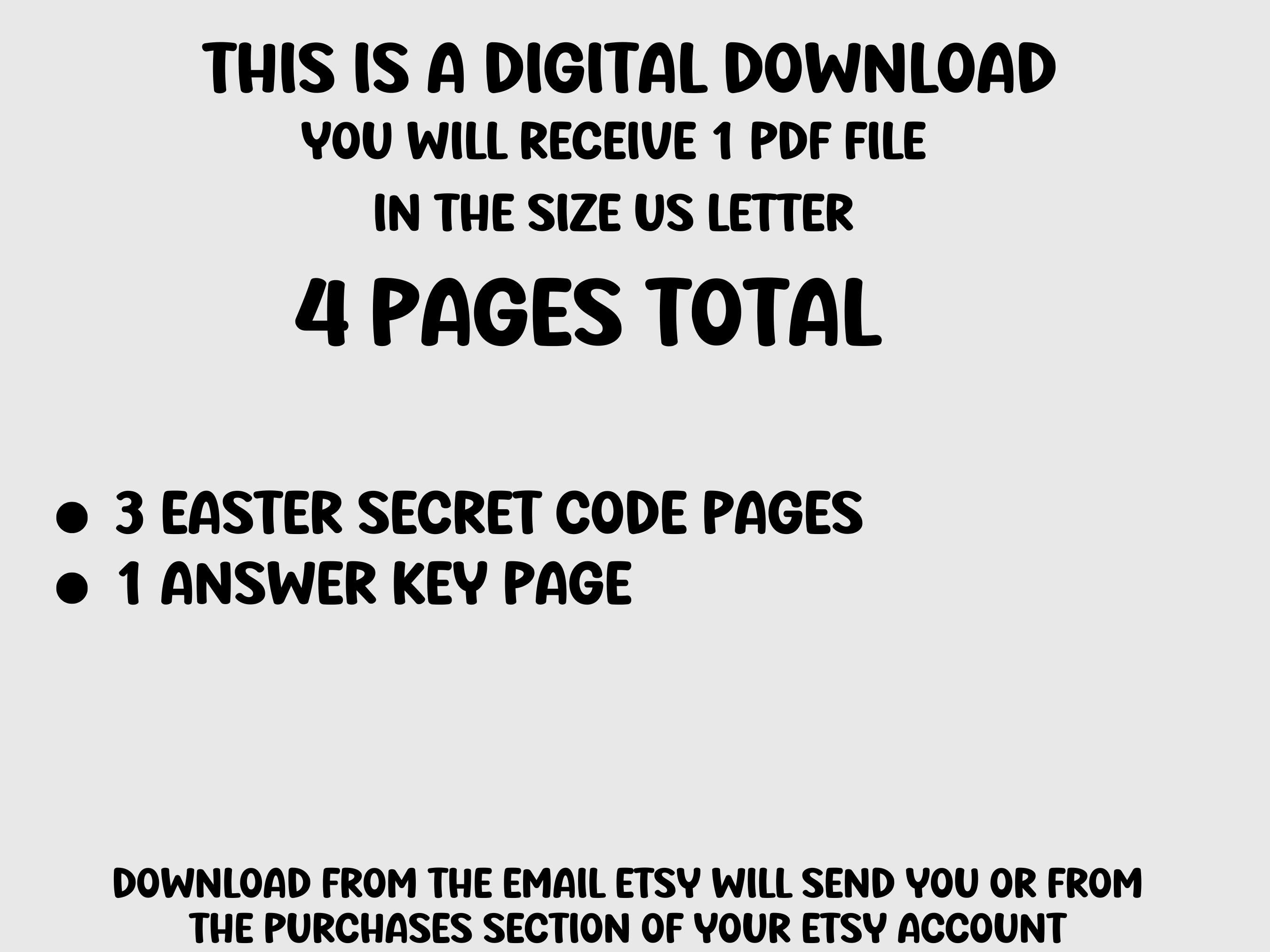 Easter Games Printable, Decoder Activity for Kids, Easter Jokes, Secret ...