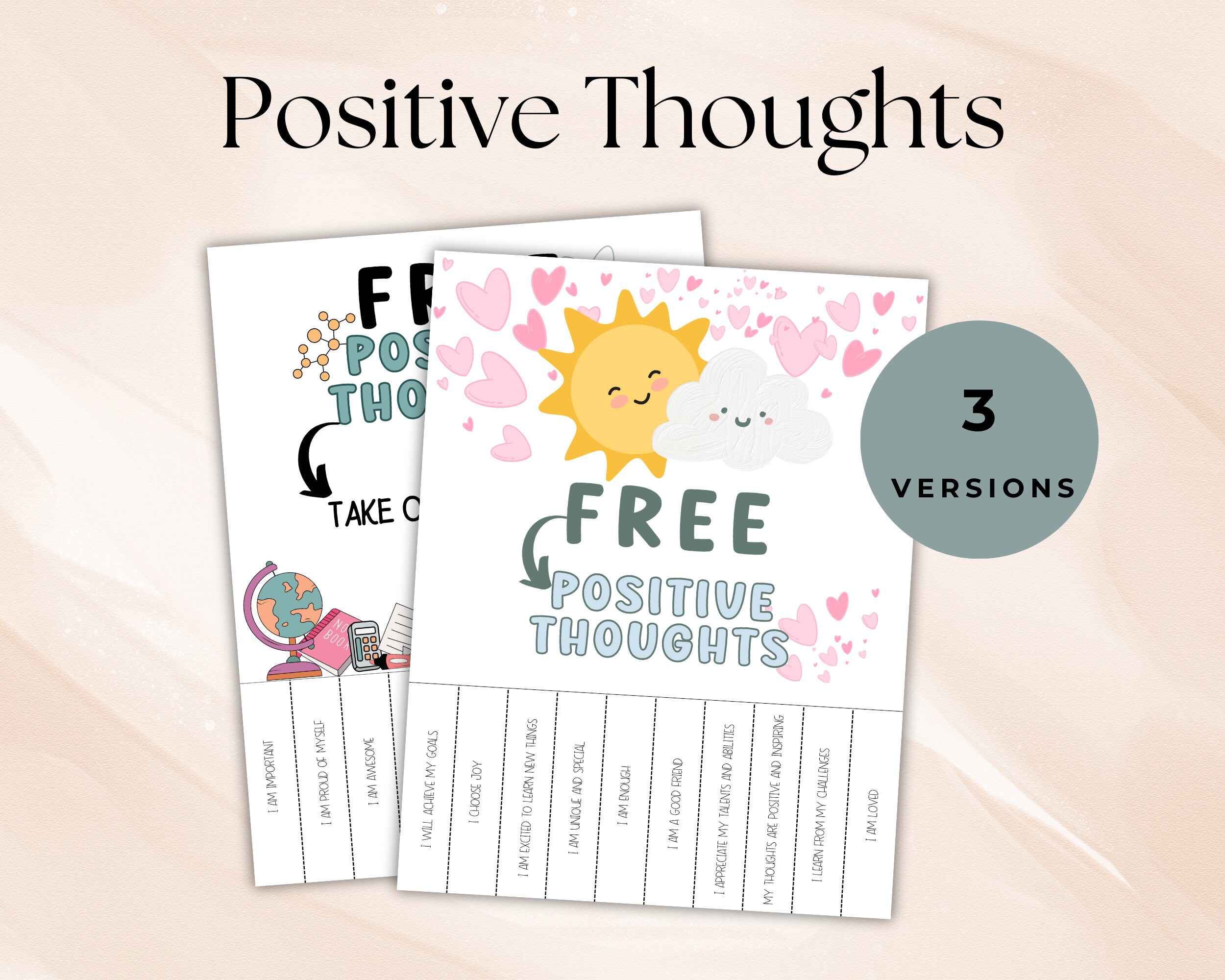 Positive Affirmation Tear off Flyer,encouragement Flyer,school ...