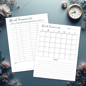 Printable Blood Pressure Log, Vital Signs Tracker, Home Health Printable, BP Log