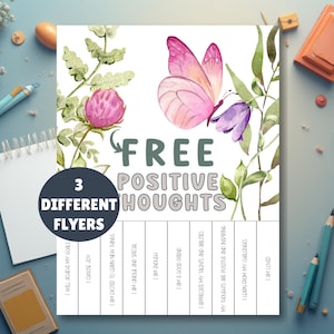 Positive Affirmations Tear Off Flyers, Compliments Poster, Counseling Door Sign, Therapy Office Decor