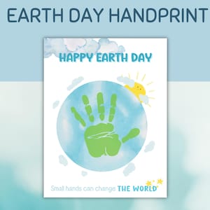 Earth Day Handprint, Earth Day Printable, Earth Day Preschool, Toddler Handprint Art, Earth Day Party, Daycare Earth Day Printable,Earth Day