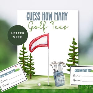 Gioco per feste a tema golf, indovina quanti tee da golf, gioco baby shower golf, indovina quanti tee da golf, giochi di golf per compleanni, raccolta fondi golf