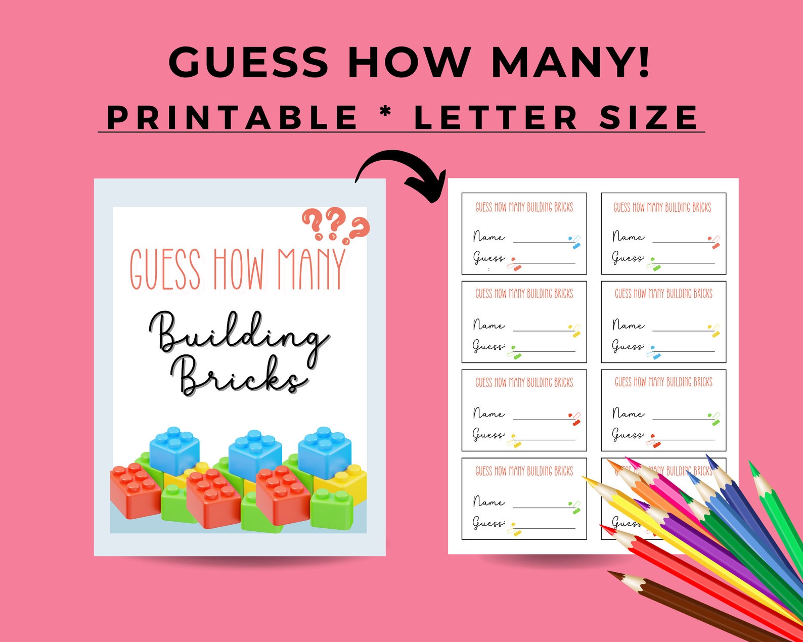 Guess How Many, How Many Building Bricks, Building Blocks Birthday ...