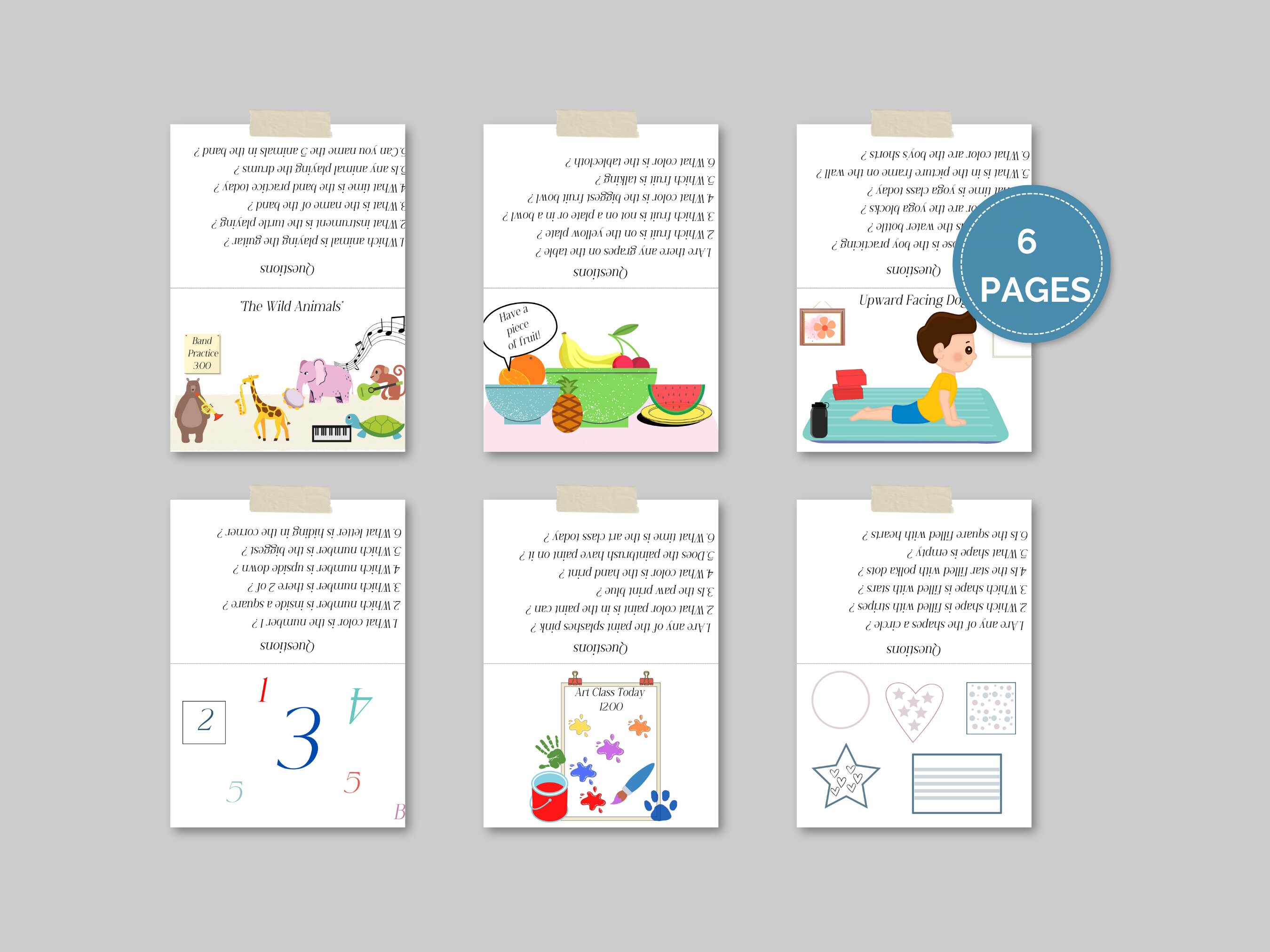 Printable Memory Game for Kids, Brain Game for Kids, Memory Cards, Seek ...