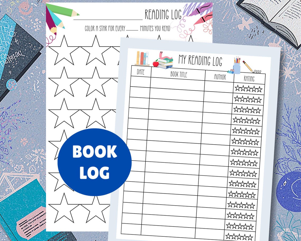 Kids Reading Log, Printable Book Tracker and Reading Minutes Chart ...