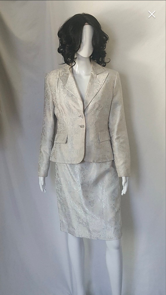 Baby Blue Two Piece Vintage Blazer/Skirt Suit - image 1