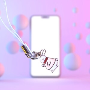 White Rabbit Phone Charm - Alice inspired - FAST SHIPPING!!