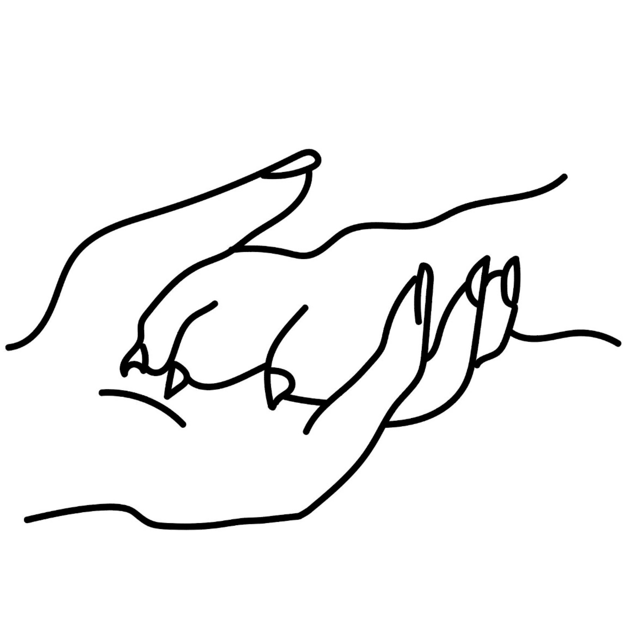 Dog Paw &amp; Human Hand Line Art Printable Wall Art Modern - Etsy