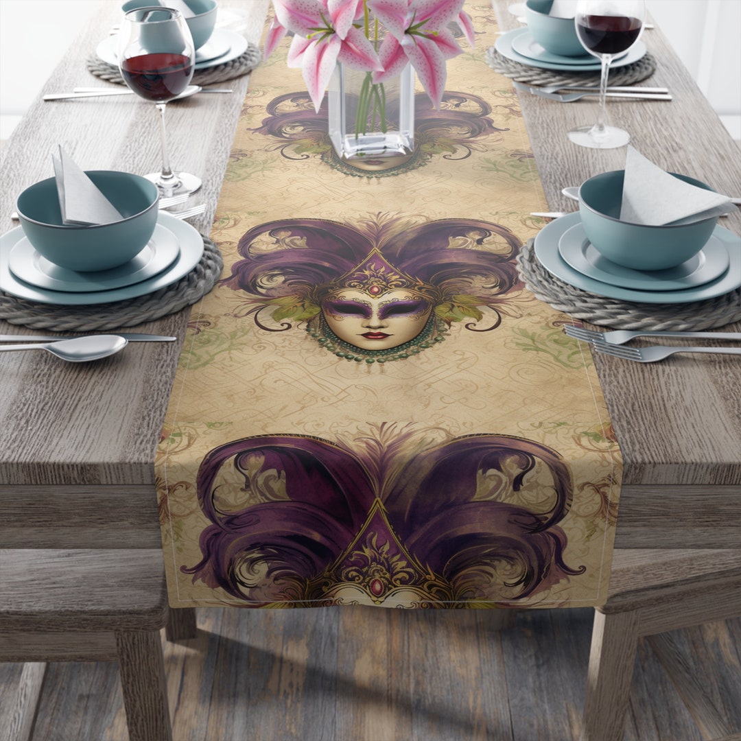 mardi gras table linens