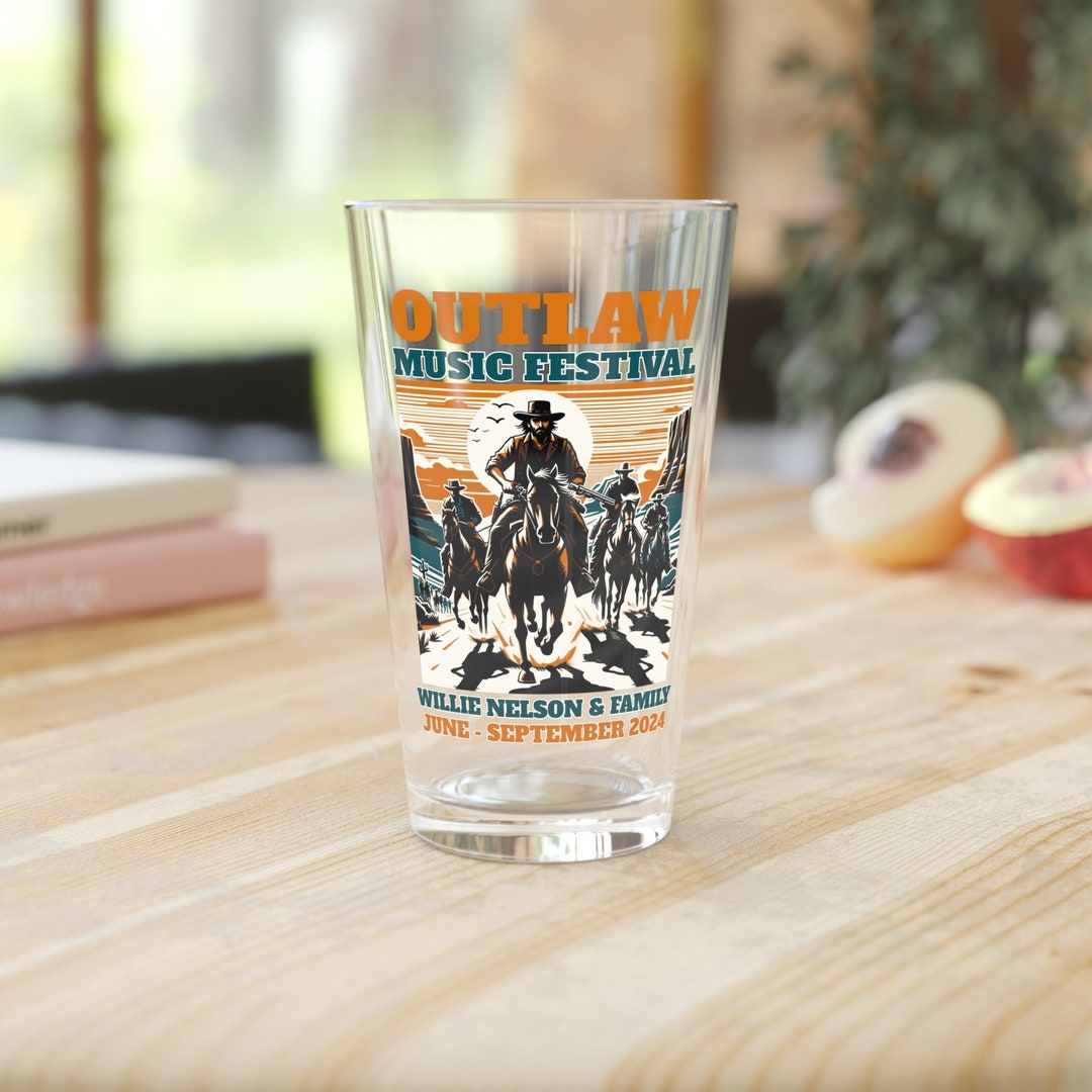 Outlaw Music Festival 2024 Pint Glass, 16oz Summer Willie Tour Music