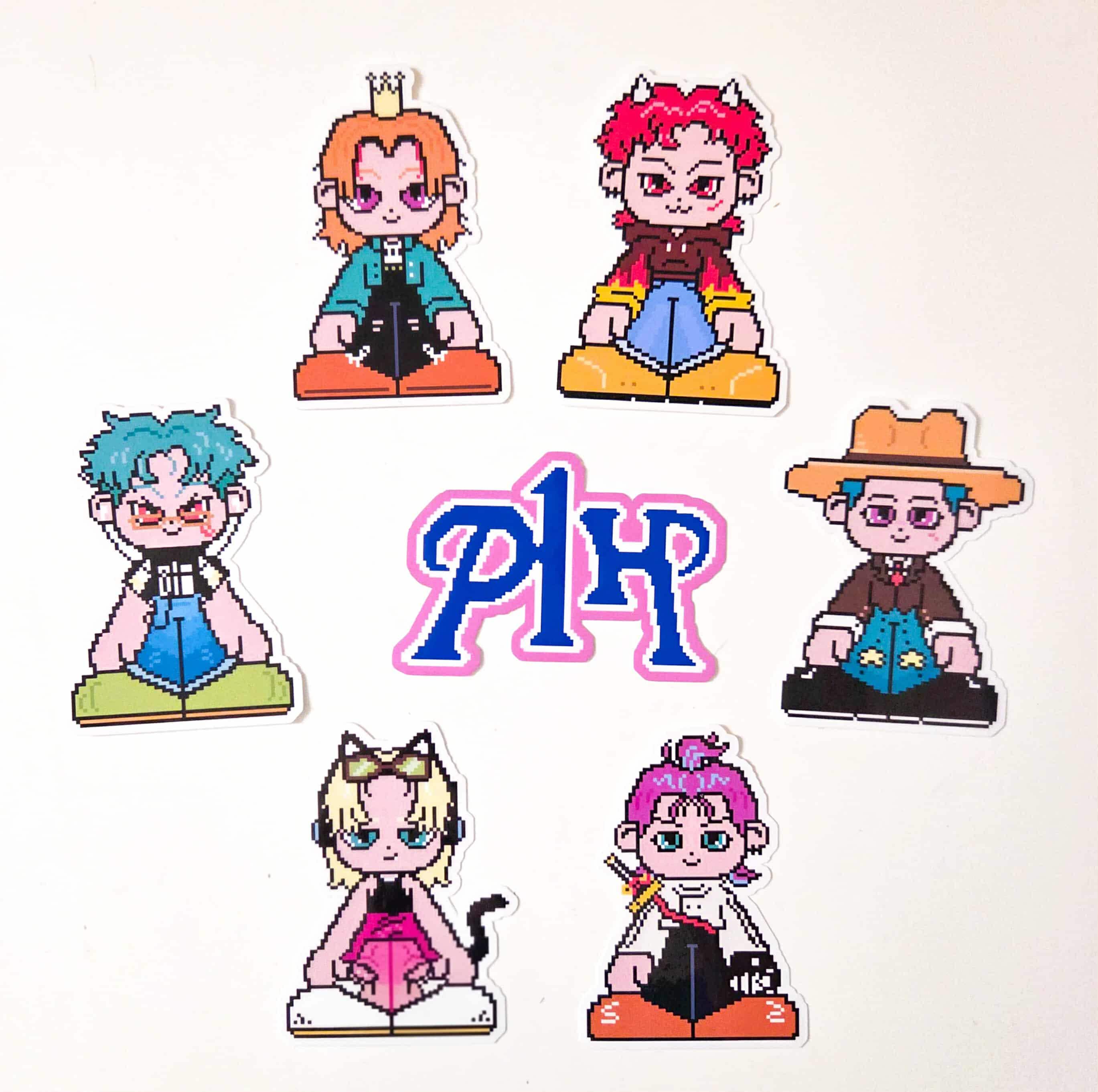 P1harmony P1kids Pixel Ex Ver Glossy Vinyl Sticker | Aesthetic
