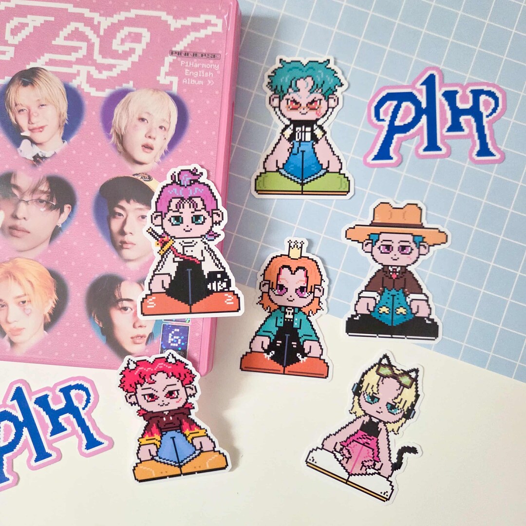 P1harmony P1kids Pixel Ex Ver Glossy Vinyl Sticker | Aesthetic