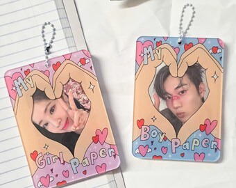 my boy paper, my girl paper acrylic photocard holder | kpop photocard collector holder