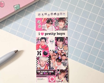 p1harmony deco holo star sheet | aesthetic cool purikura insp kpop sticker sheet for p1ece