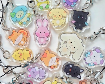 tiny teez glitter epoxy phone charm | aesthetic cute kpop ateez charms