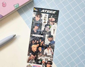 ateez deco holo star sheet | aesthetic cute purikura insp ateez sticker sheet