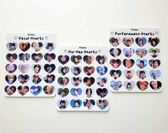seventeen units hearts sticker sheet | 20 pcs | aesthetic cute kpop stickers for journaling, deco