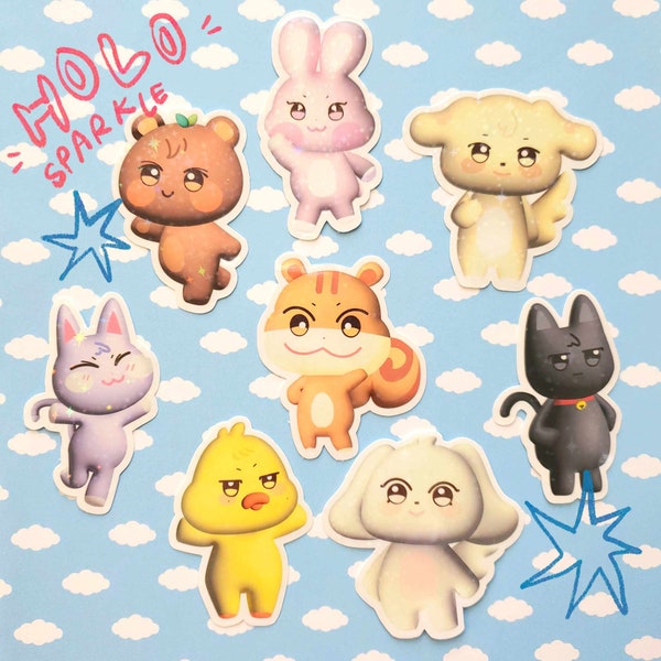 aniteez holo cute sticker | aesthetic kawaii kpop stickers for atiny, ateez lovers