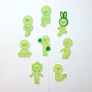 nctskis silly green guy matte laminated vinyl sticker | aesthetic cute, funny kpop stickers for nctzen