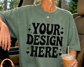Moss Comfort Colors 1717 Model Mockup C1717 Shirt Mockups