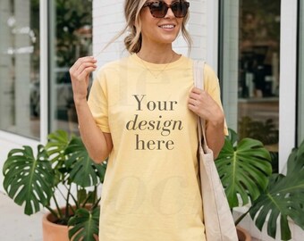 Butter Comfort Colors 1717 Model Mockup C1717 Shirt Mockups