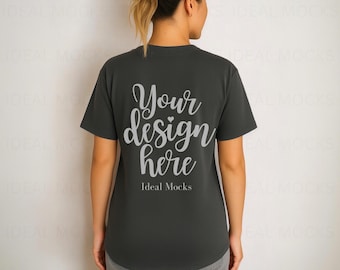 Comfort Colors Pepper Back Mockup Comfort Colors 1717 Oversized Shirt Mockup JPEG