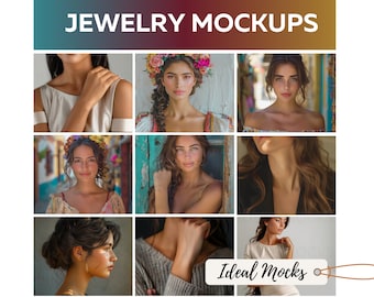 Model biżuterii, makieta kolczyków, bransoletka, naszyjnik, makieta kolczyków, makiety, cyfrowe pobieranie JPG