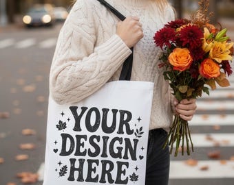 AOP Tote Bag Mockup Printify Shopping Bag Fall Mockups